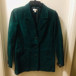 Denim & Co. Hunter Green Suede Women’s Jacket